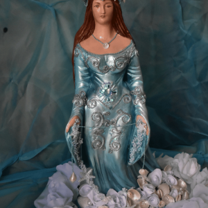 Iemanjá  Customizada em gesso Azul Perolado